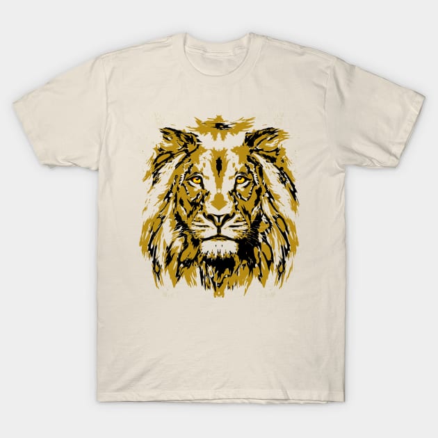 Beige Lion Head - Lion Portrait - Tigazprint T-Shirt by BigWildKiwi